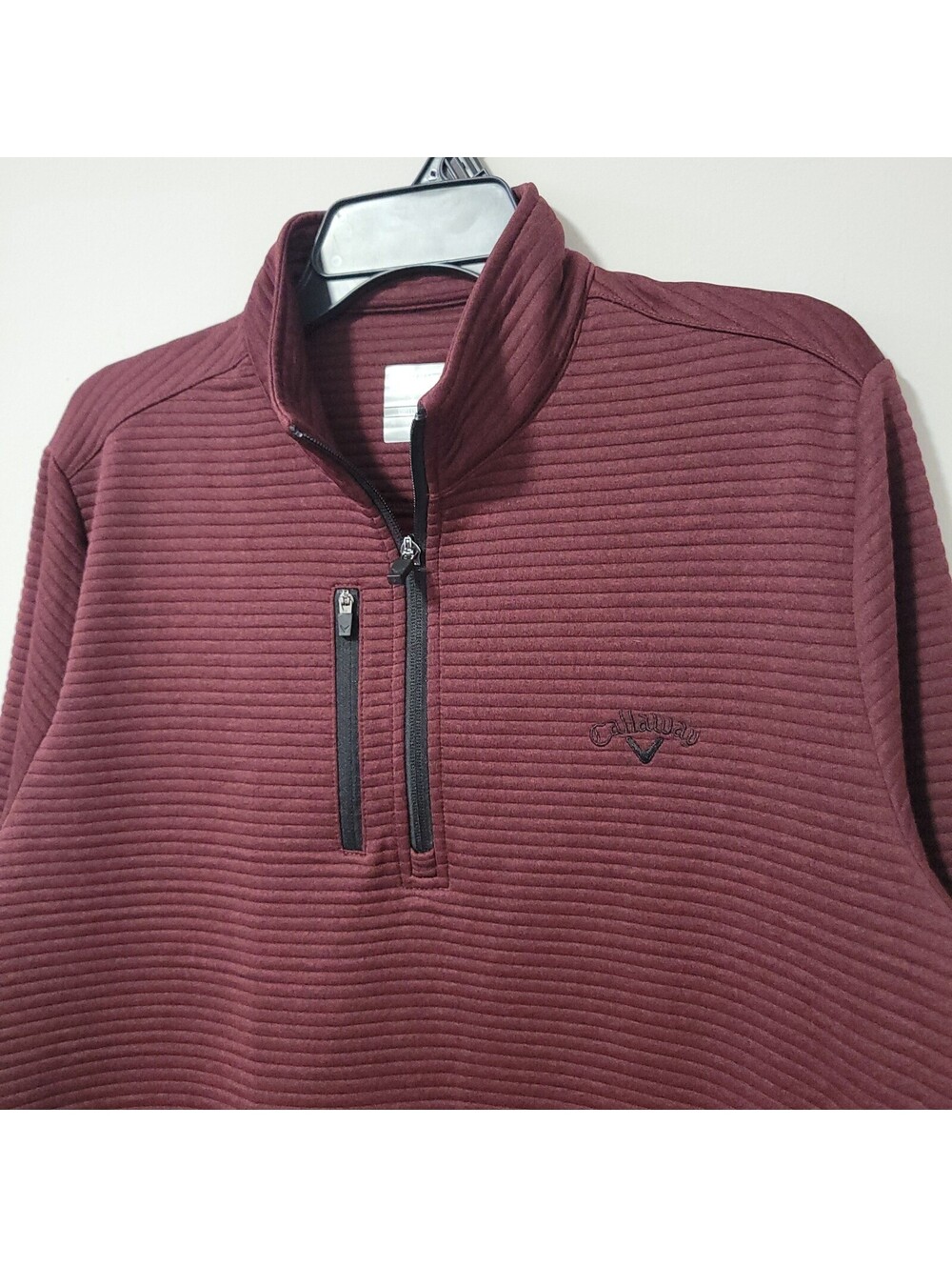 Callaway Opti-Dri 1/4 Zip Pullover Mens M Burgundy Golf Textured Performance